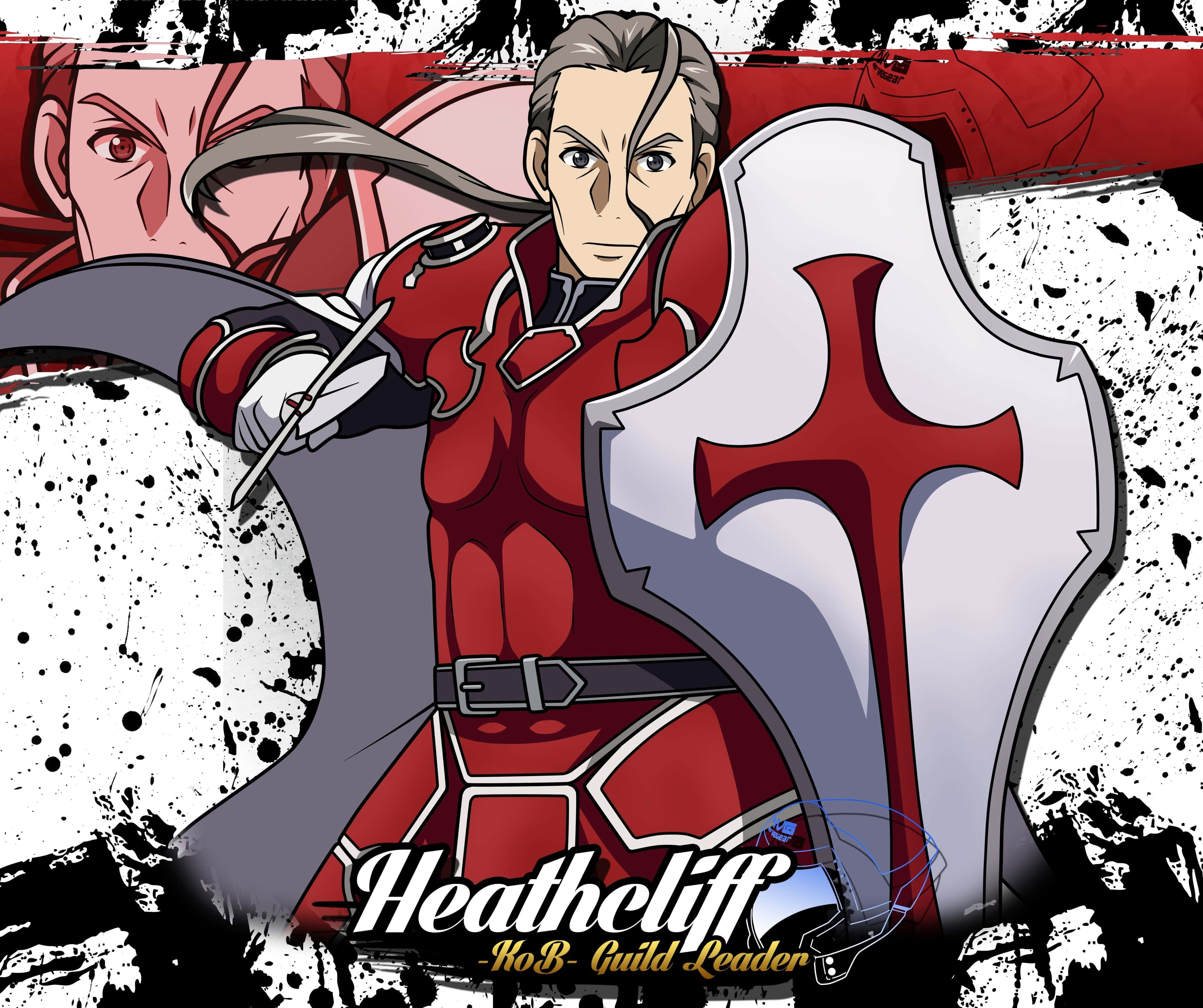 Sword Art Online, Heathcliff, red armor, 4K Desktop Wallpaper