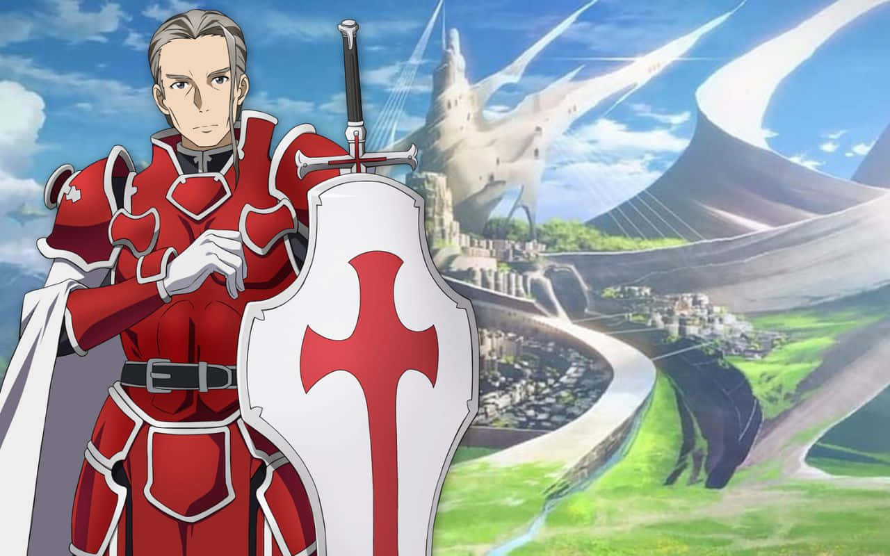 Heathcliff, Sword Art Online, red armor, HD Desktop Wallpaper