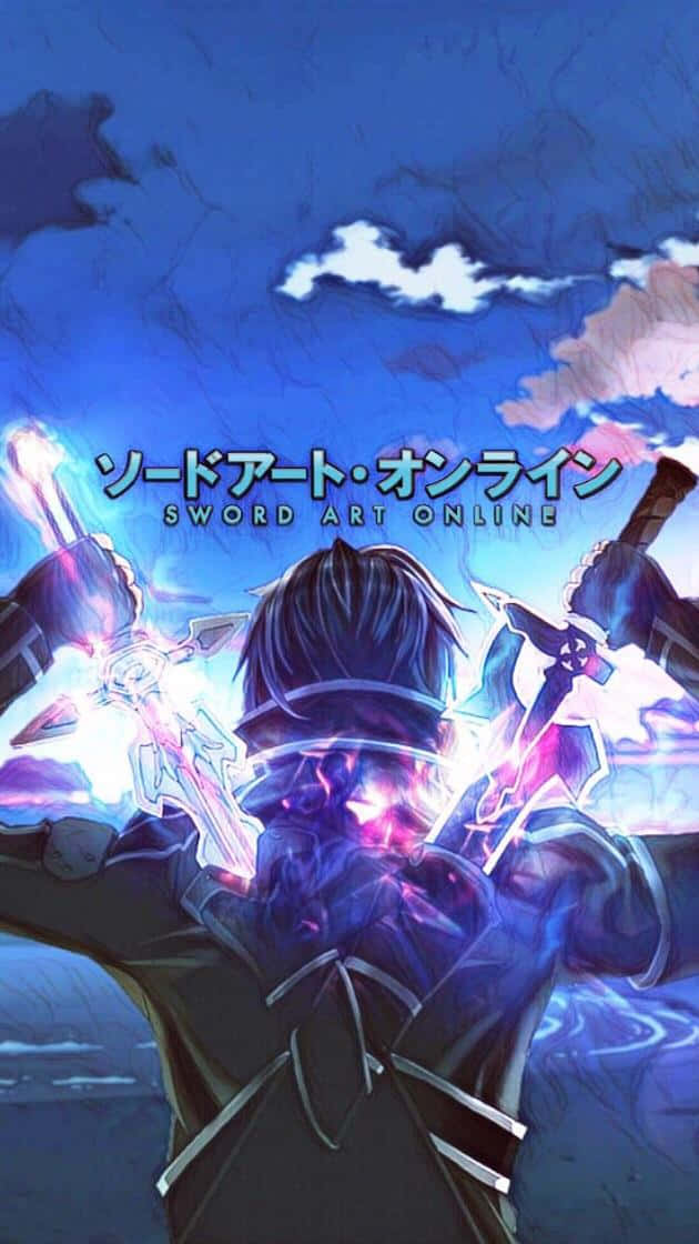 Sword Art Online, iPhone, dark-haired anime warrior, SD Phone Wallpaper