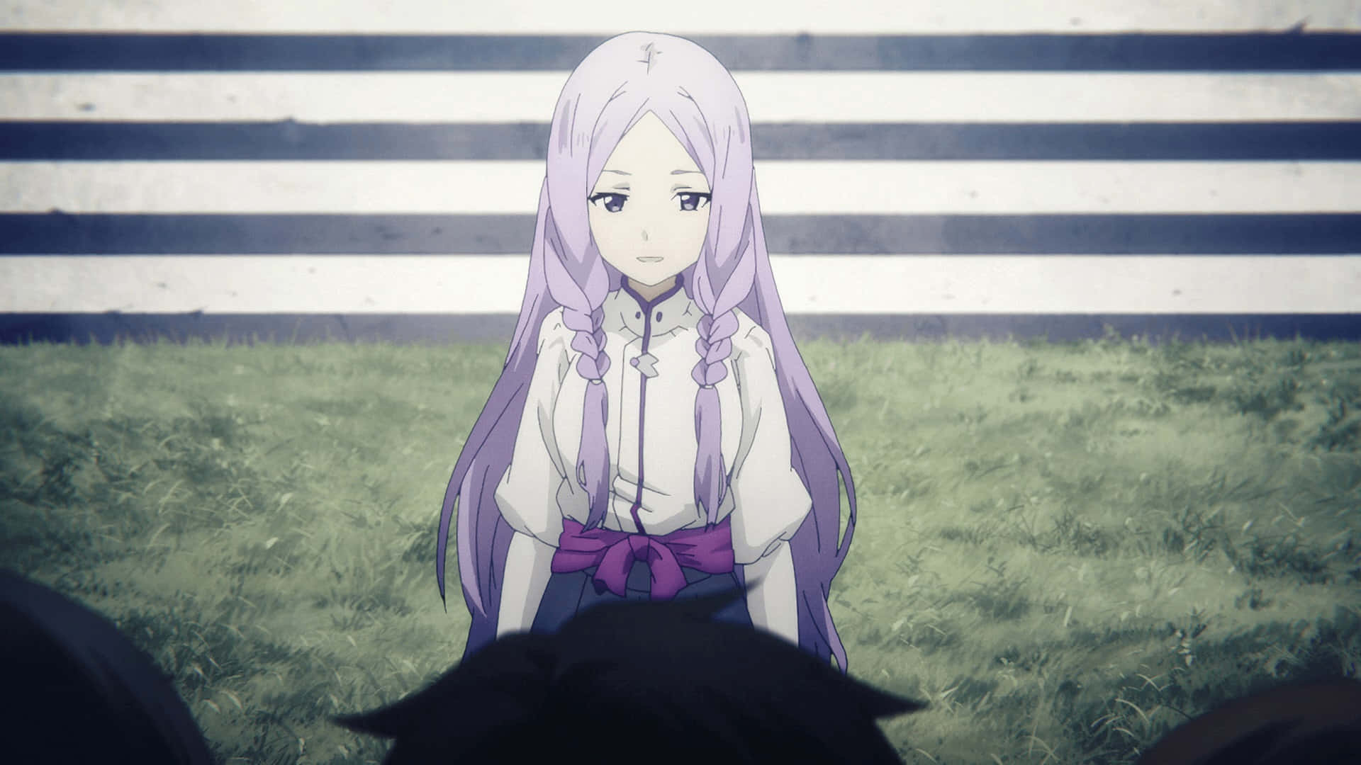 Sword Art Online Quinella, lavender braided hair, grassy field, Full HD Desktop Wallpaper