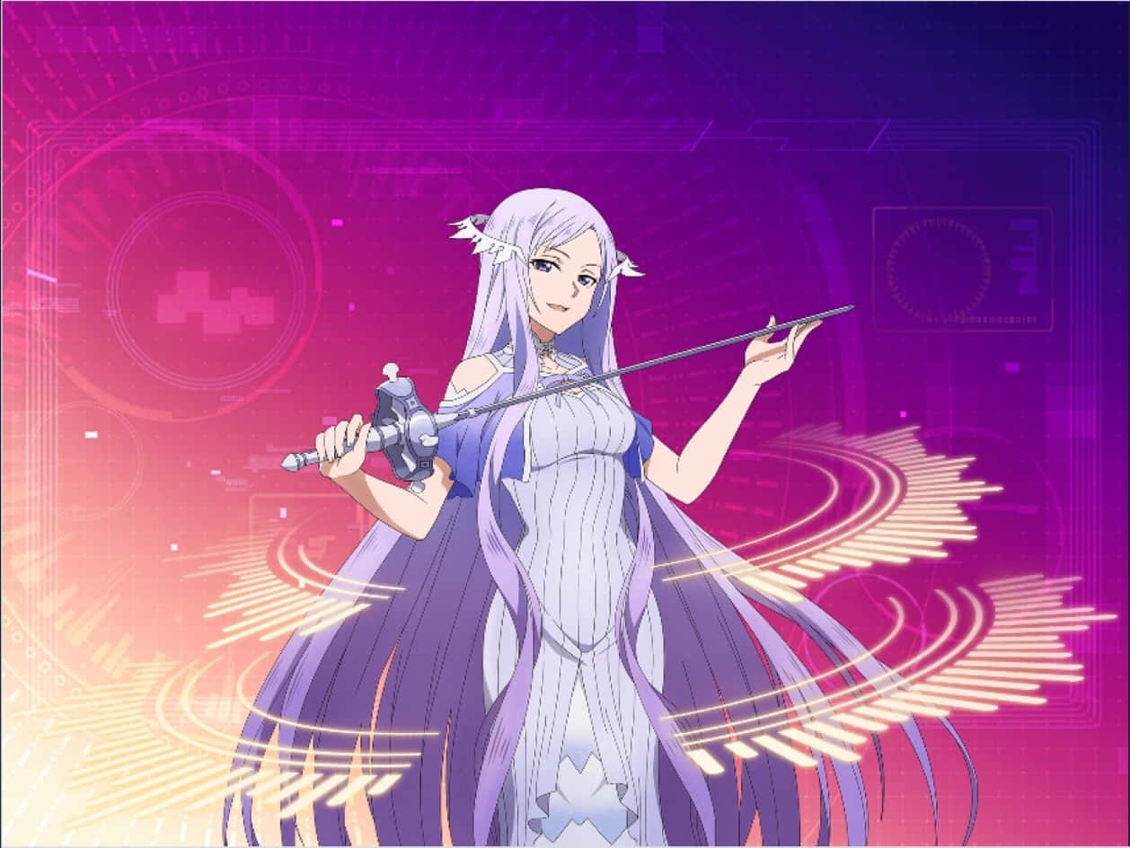 Sword Art Online Quinella, silver-haired anime girl, flowing gown, SD Desktop Wallpaper