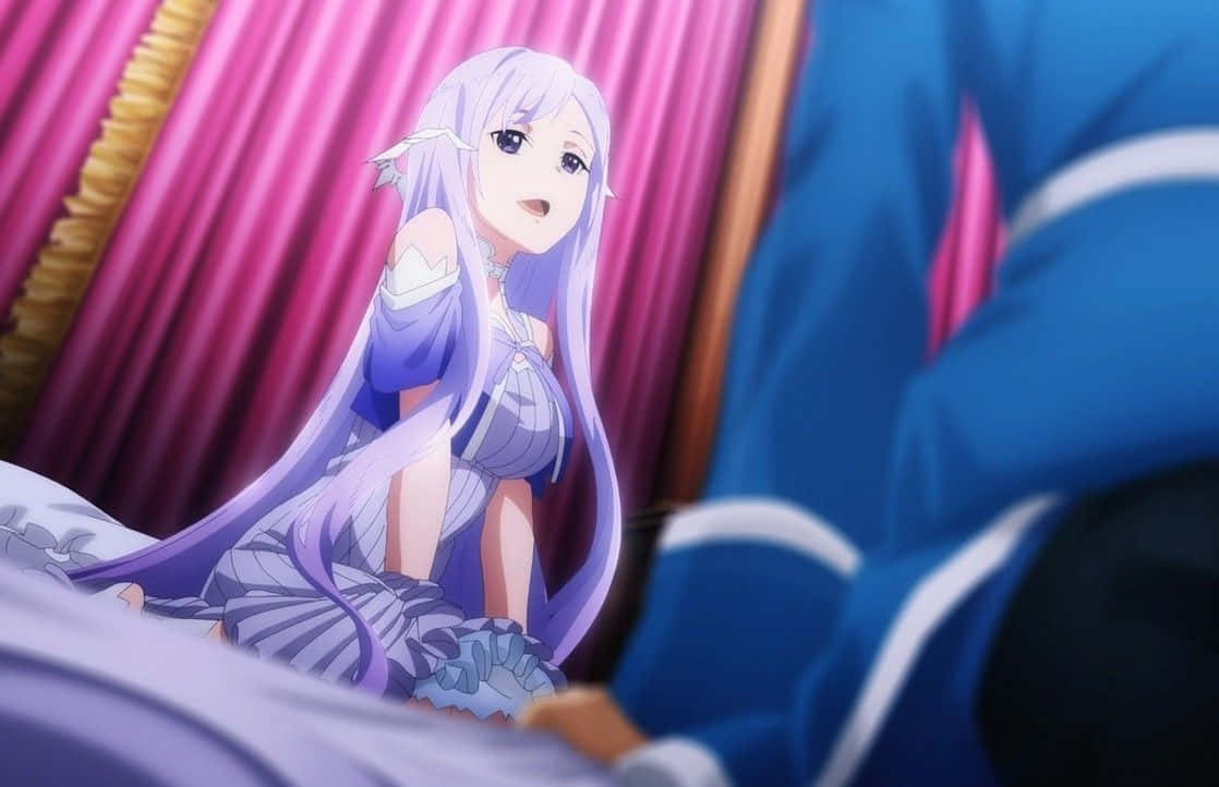 Sword Art Online Quinella, silver-haired anime girl, blue dress, SD Desktop Wallpaper