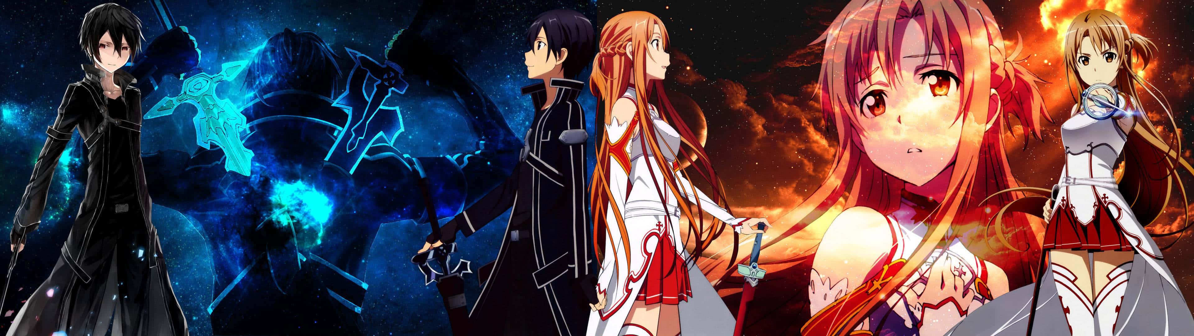 Sword Art Online, fantasy armor, cosmic blue, 4K Desktop Wallpaper