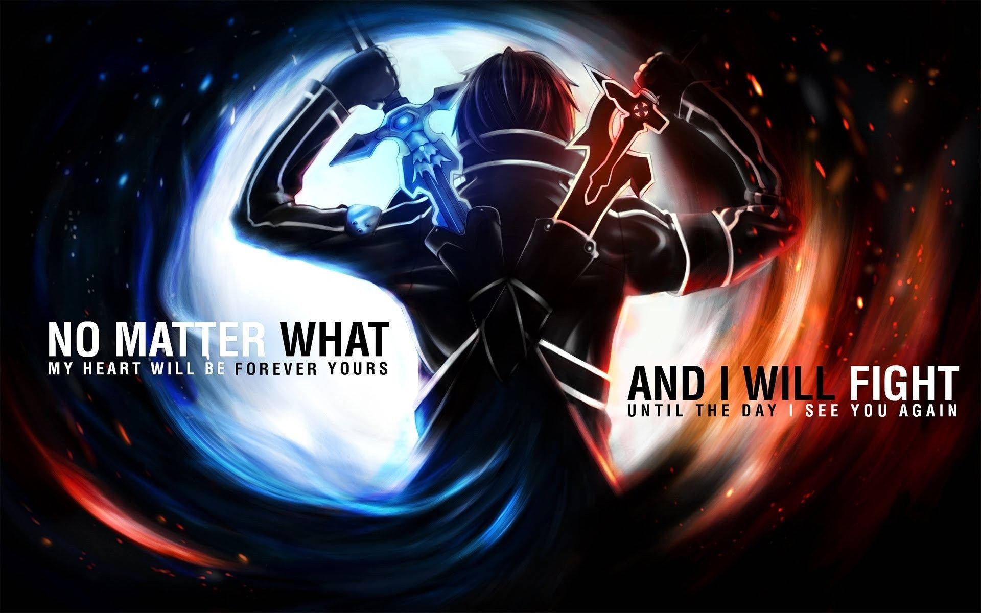 Sword Art Online, anime warrior, dual swords, Full HD Desktop Wallpaper