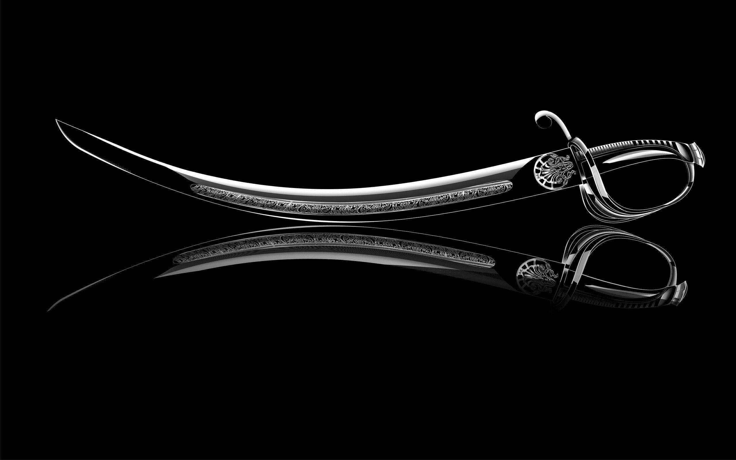 sword, ornate saber, intricate engravings, 2K Desktop Wallpaper