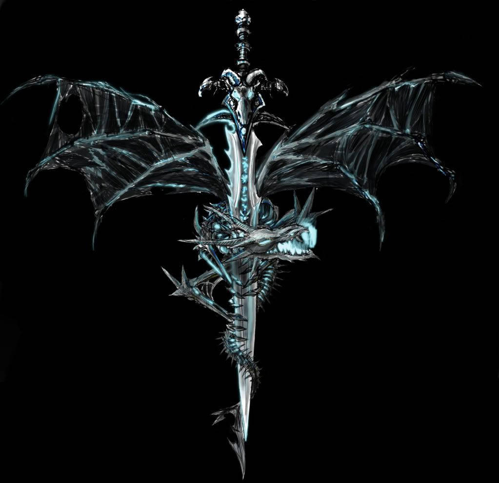 Sword, dragon, translucent wings, SD Desktop Wallpaper