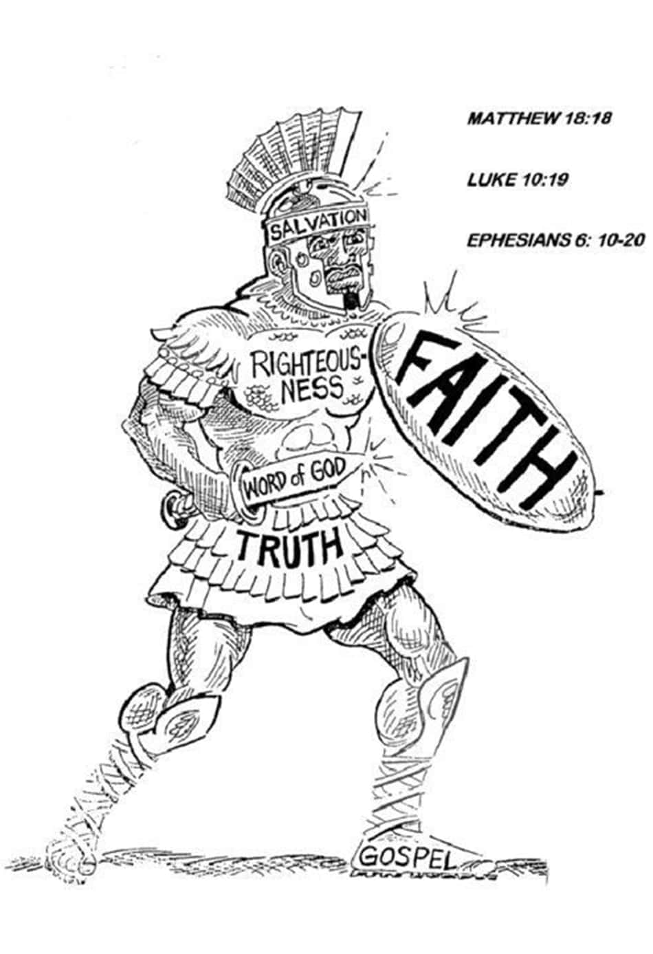 armor of God, Roman soldier, black and white line drawing, HD Phone Wallpaper