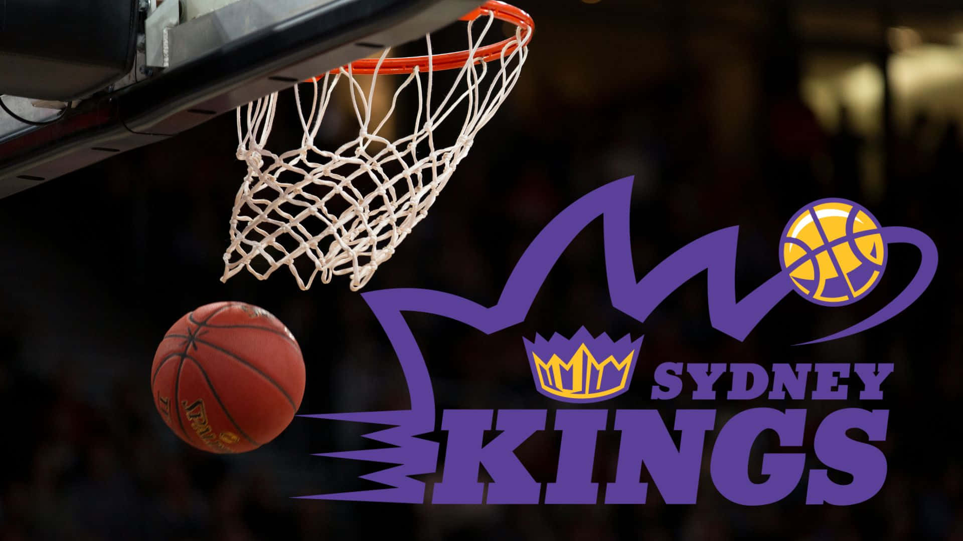 Sydney Kings, red basketball, hoop, Full HD Desktop Wallpaper