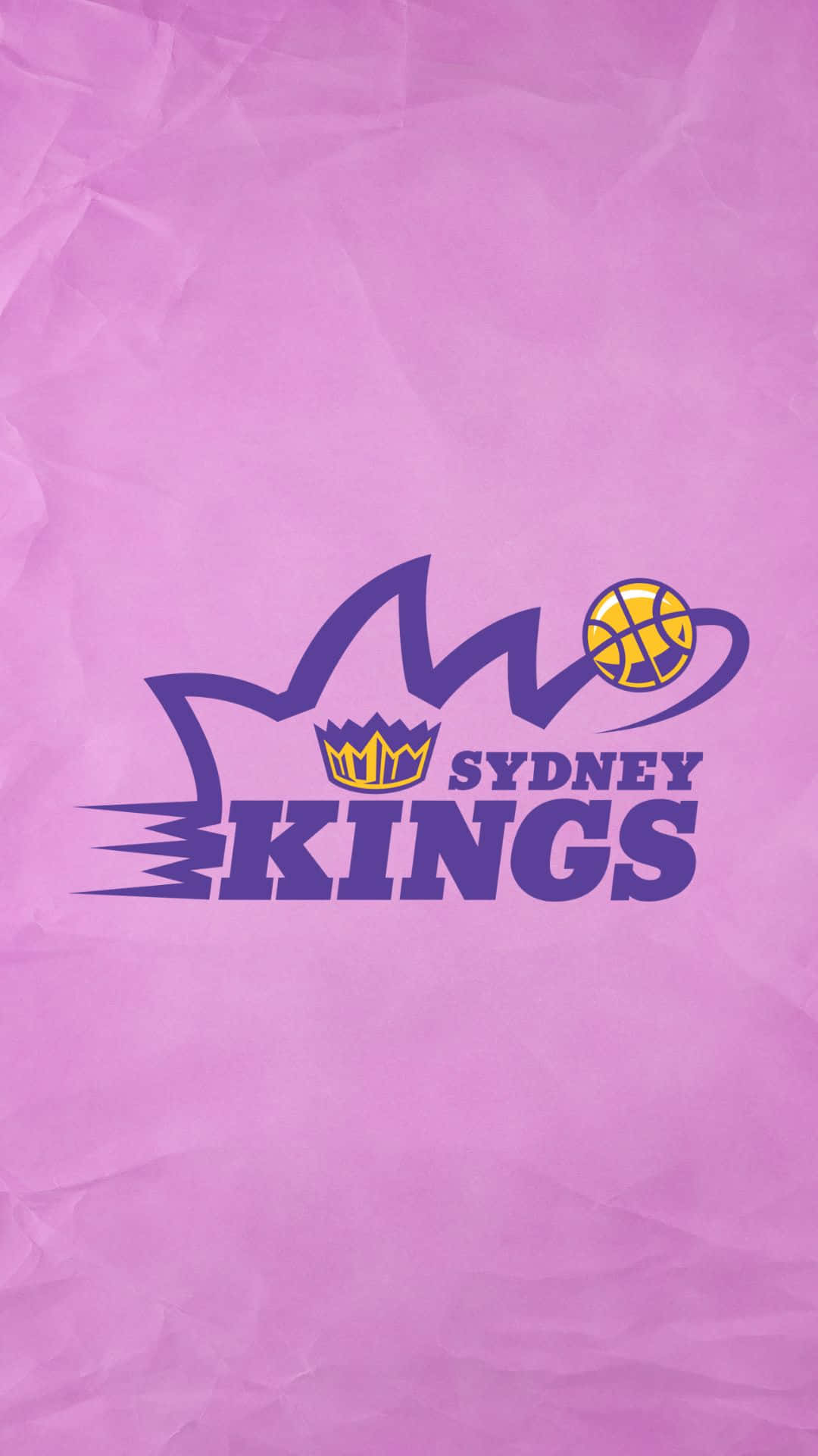 Sydney Kings, basketball logo, crumpled pink paper background, Full HD Phone Wallpaper