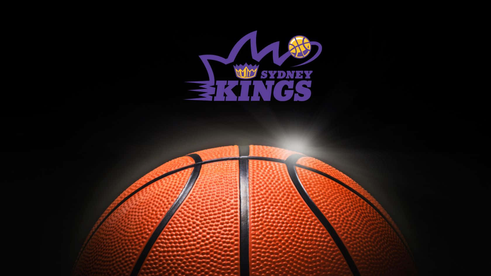Sydney Kings, glowing orange basketball, dark background, HD Desktop Wallpaper