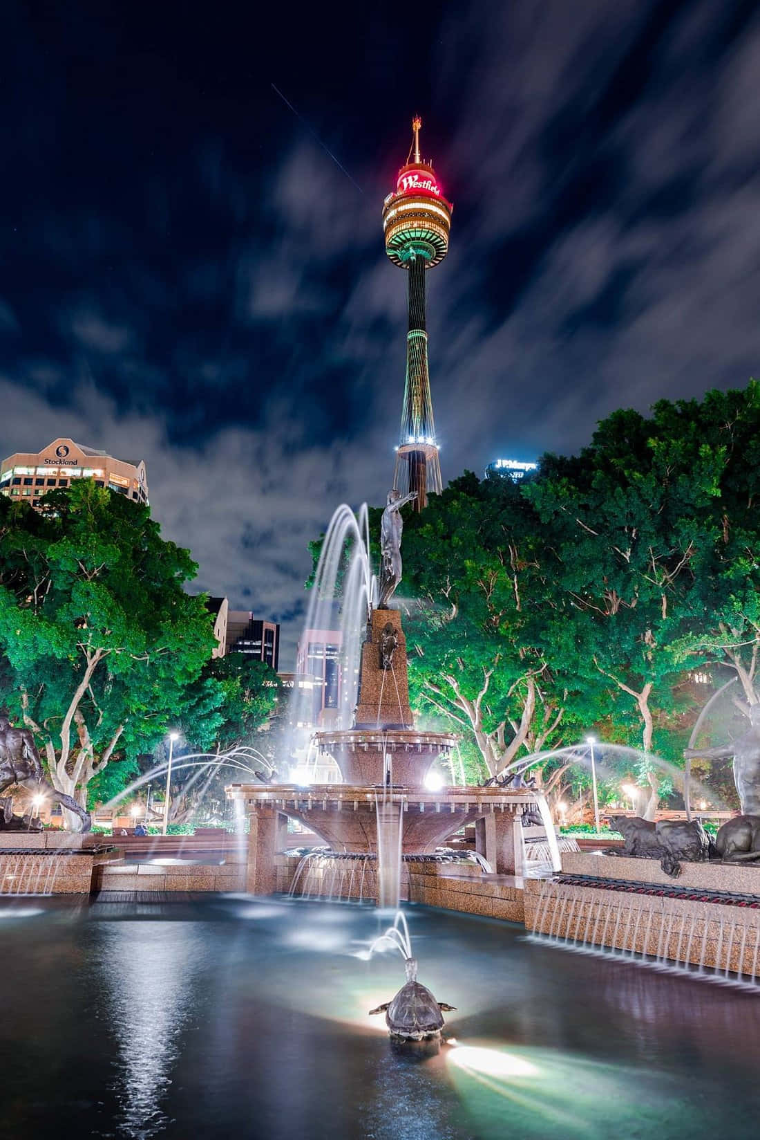 Sydney Tower Eye, night view, glowing Sydney Tower, HD Phone Wallpaper