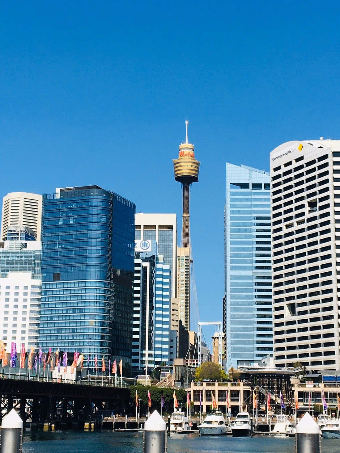 Sydney Tower Eye, Sydney skyline, glass skyscrapers, HD Phone Wallpaper