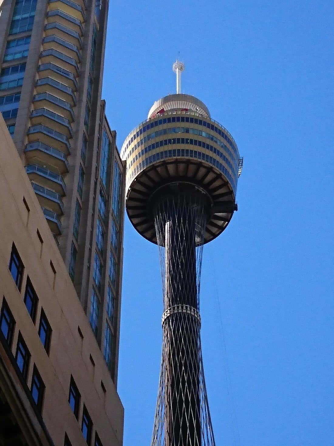 Sydney Tower Eye, clear blue sky, modern skyscrapers, HD Phone Wallpaper