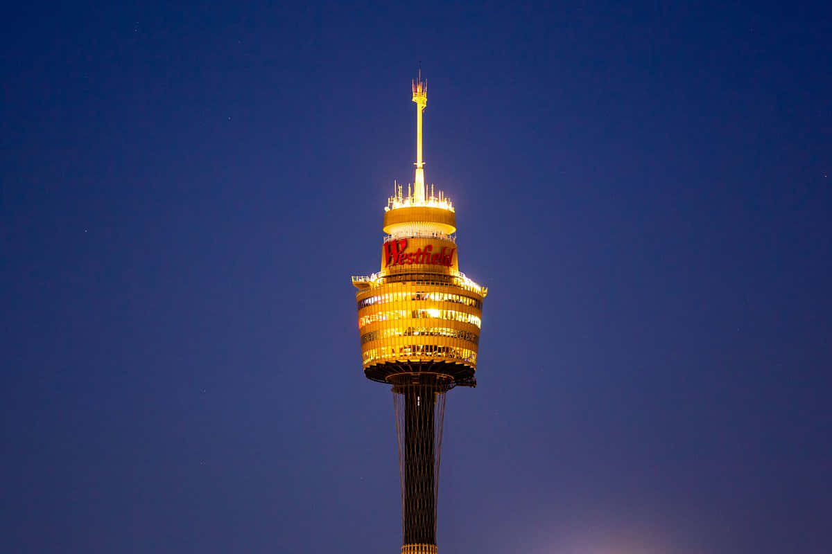 Sydney Tower Eye, twilight sky, illuminated structure, SD Desktop Wallpaper