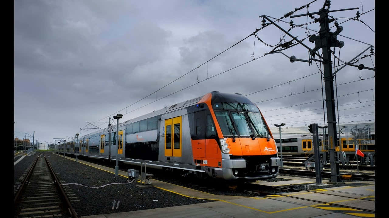 Sydney Trains, orange, silver, HD Desktop Wallpaper