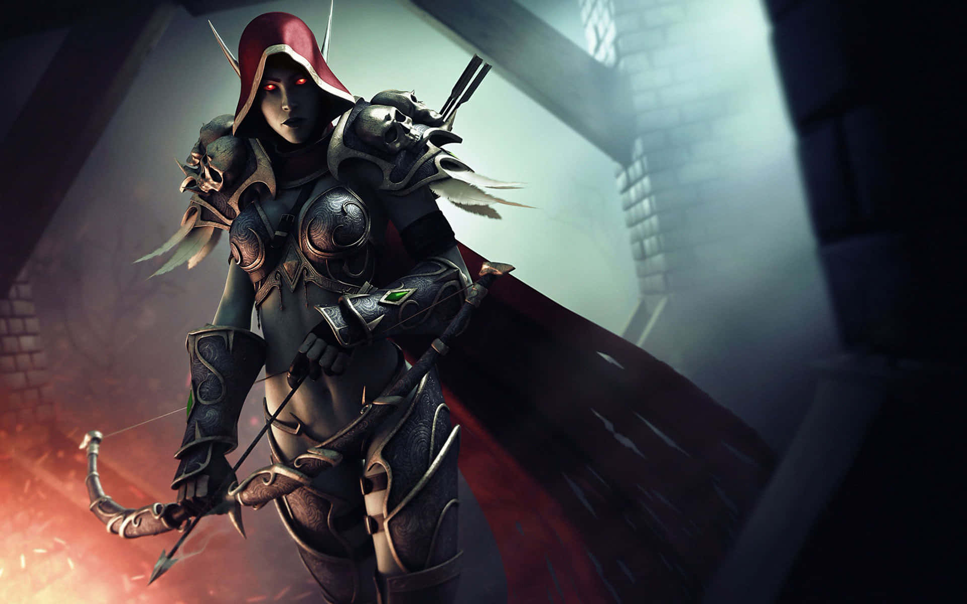 Sylvanas Windrunner, dark fantasy, ornate armor, Full HD Desktop Wallpaper