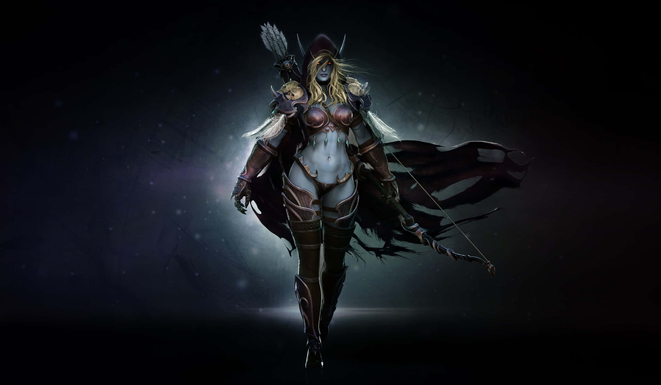 Sylvanas Windrunner, dark fantasy, pale skin, 2K Desktop Wallpaper