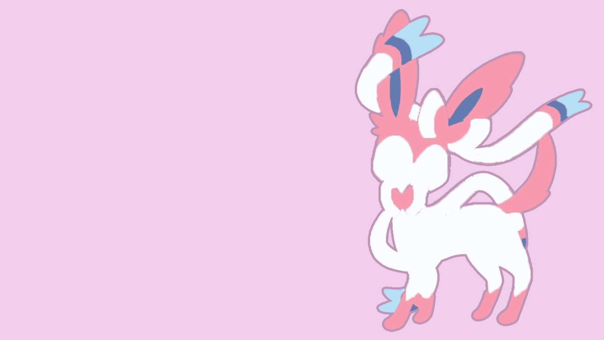 Sylveon, pink, white, Full HD Desktop Wallpaper