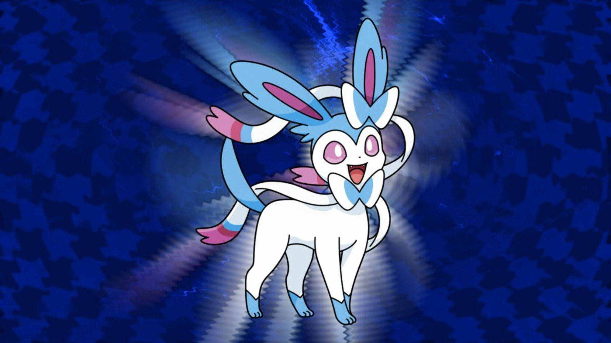 Sylveon, blue, anime-style, Full HD Desktop Wallpaper