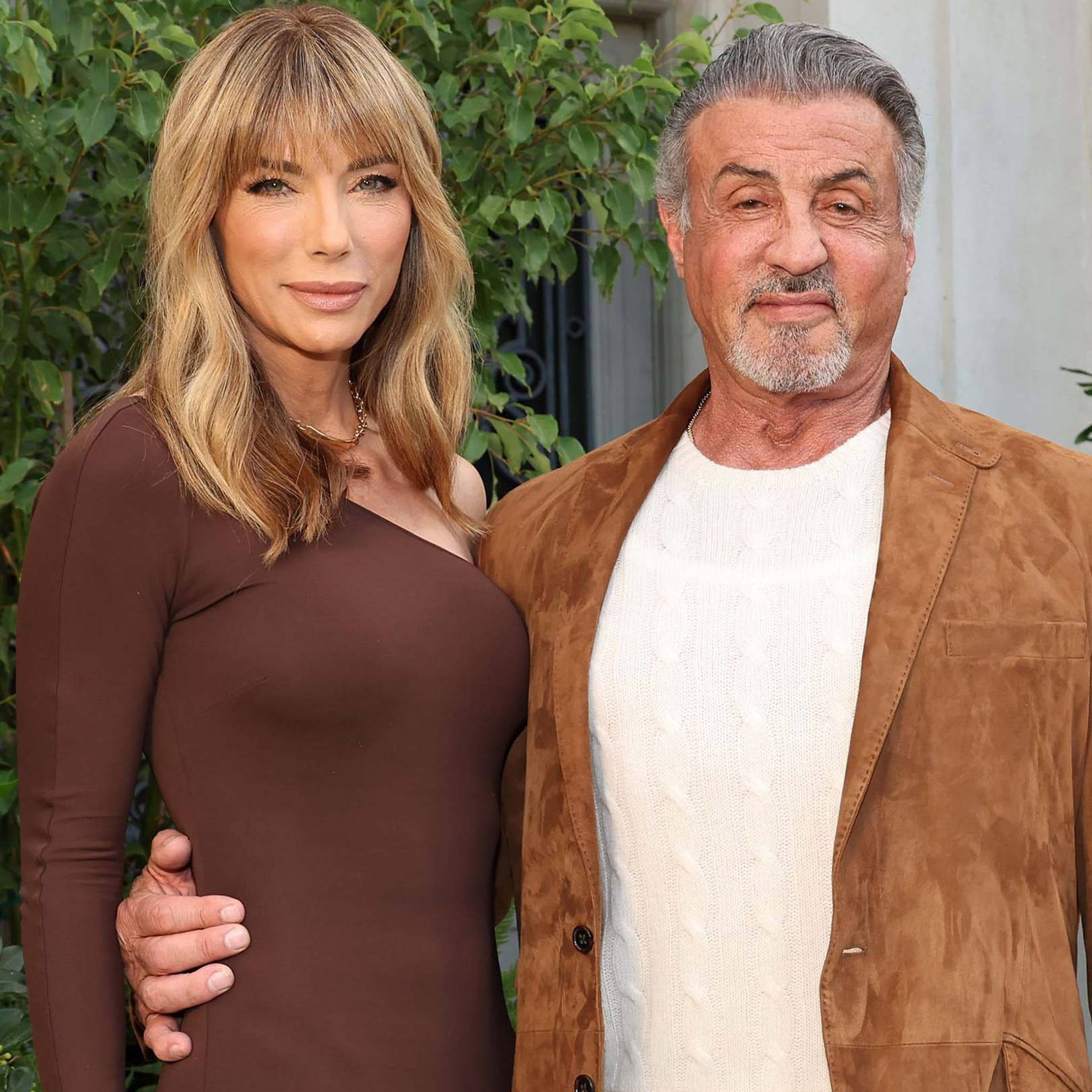 Sylvester Stallone, brown dress, green foliage, Full HD Desktop Wallpaper