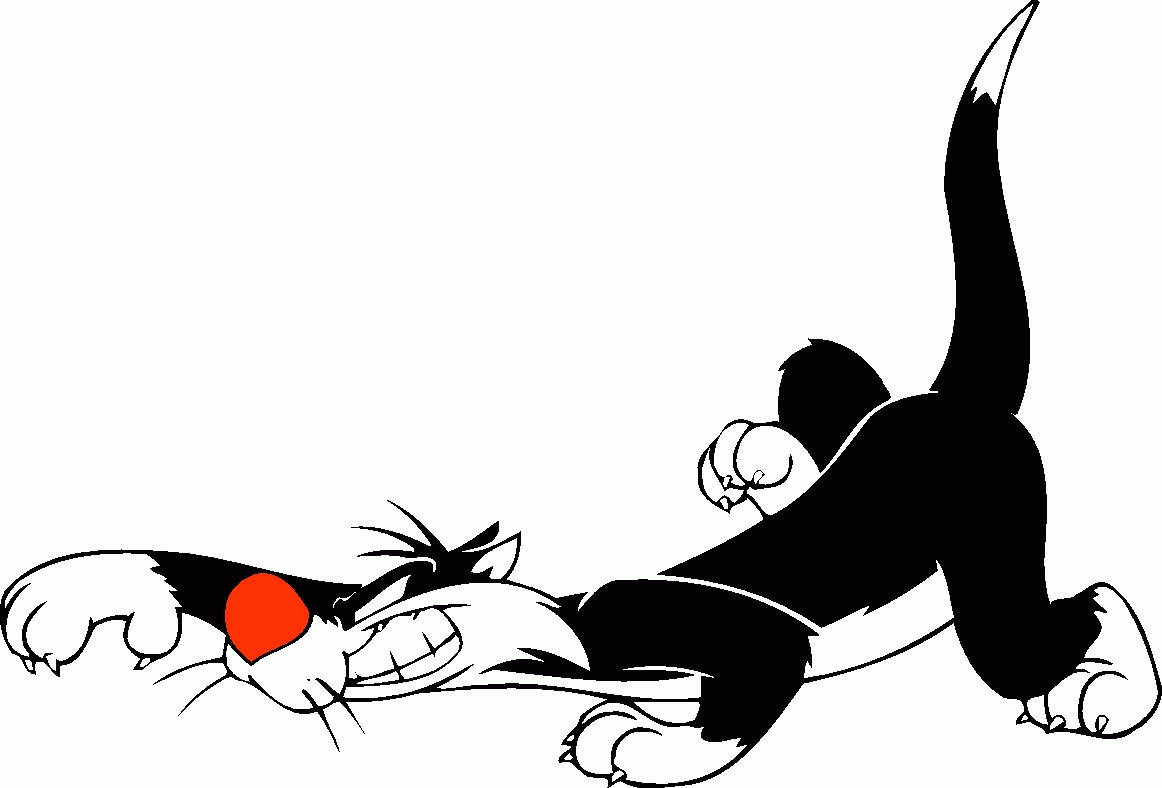 Sylvester, black and white, red nose, SD Desktop Wallpaper