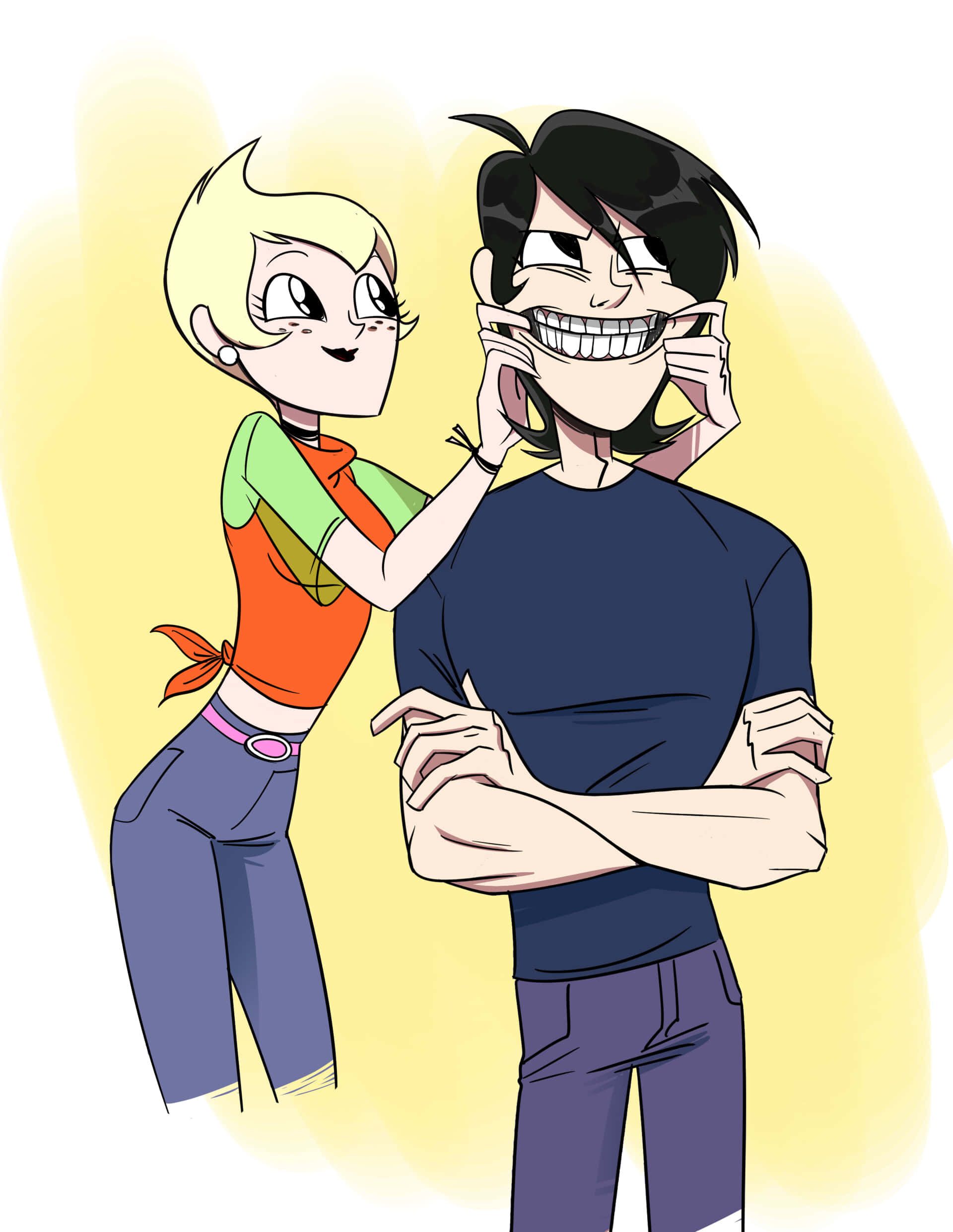 Sym-Bionic Titan, blonde girl, orange top, Full HD Phone Wallpaper