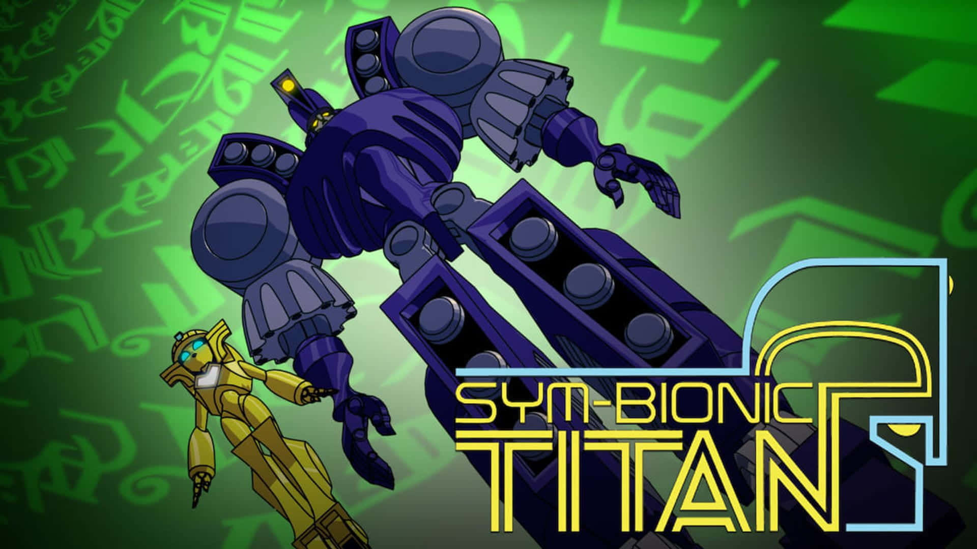 Sym-bionic Titan, purple robot, yellow robot, Full HD Desktop Wallpaper