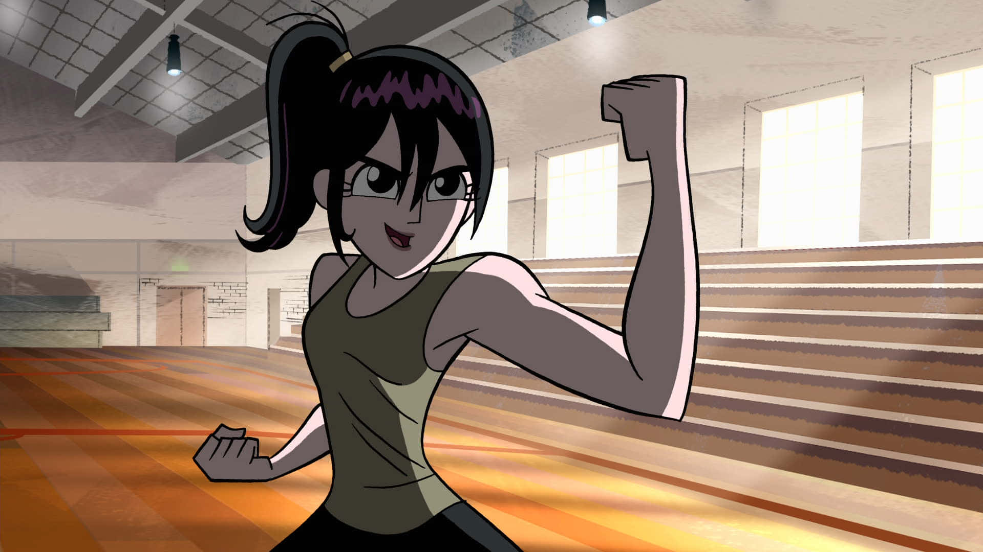 Sym-bionic Titan, anime girl, flexing, Full HD Desktop Wallpaper