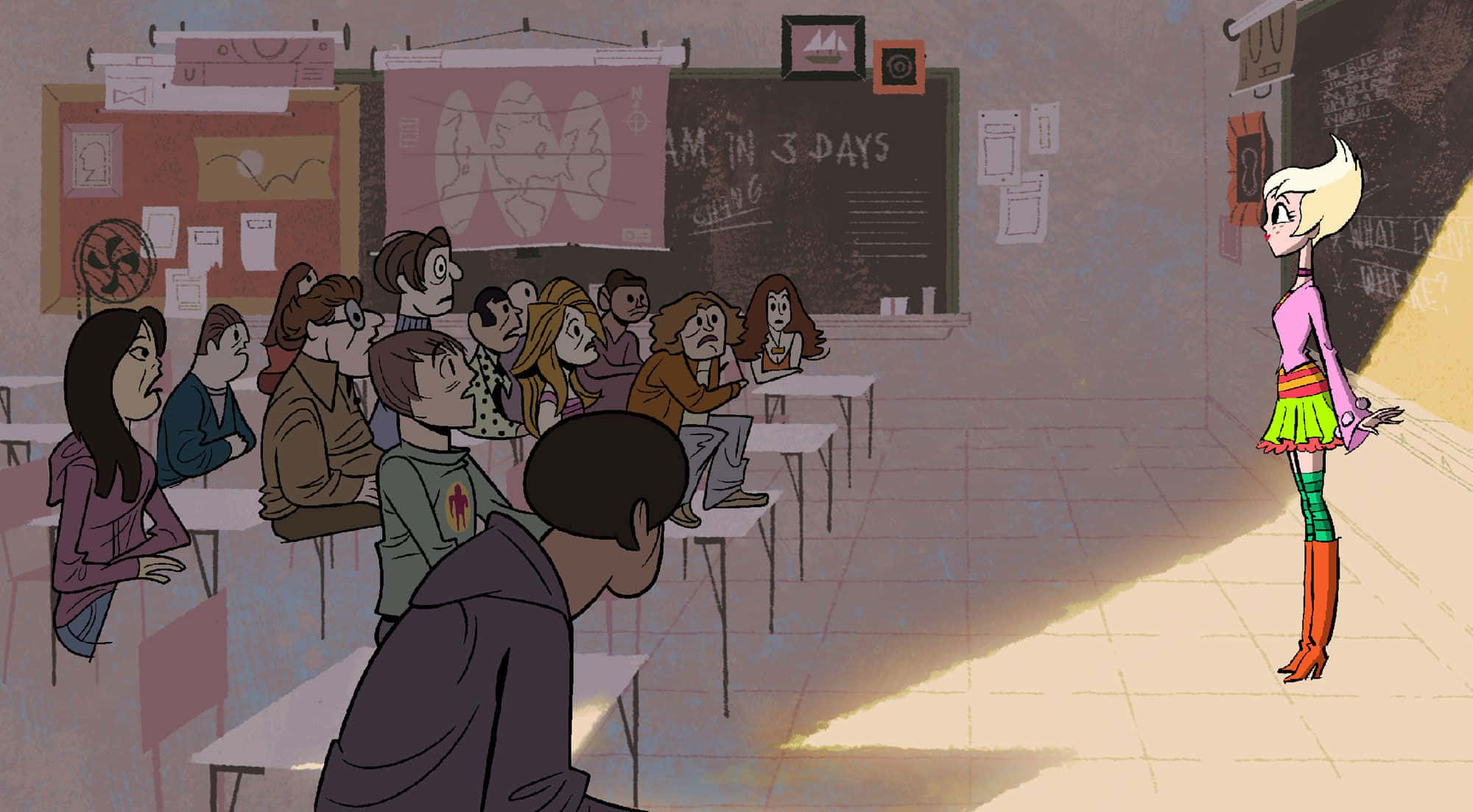 Sym-bionic Titan, classroom scene, blonde girl, Full HD Desktop Wallpaper