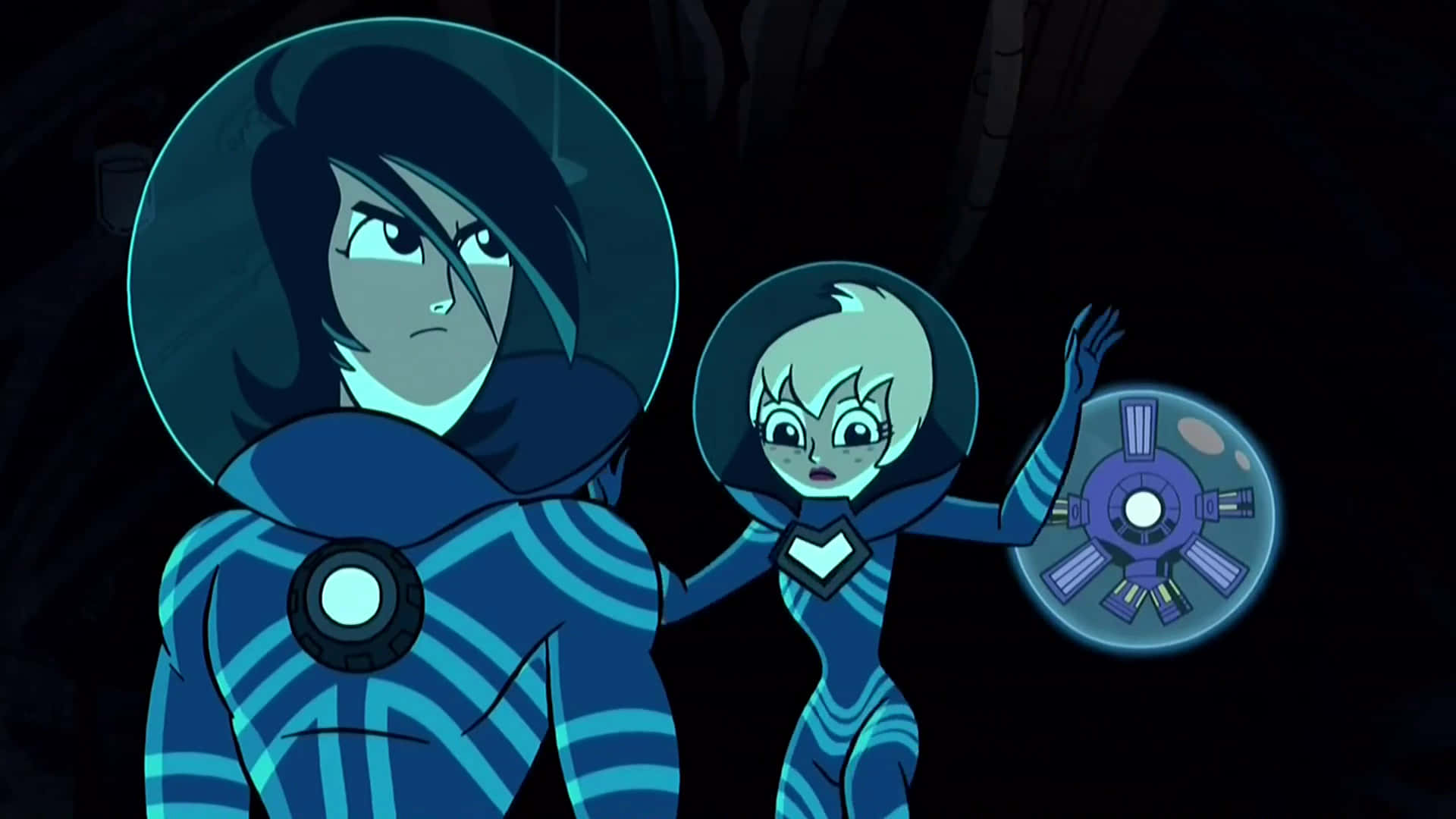 Sym-bionic Titan, blue striped suits, glowing helmets, Full HD Desktop Wallpaper