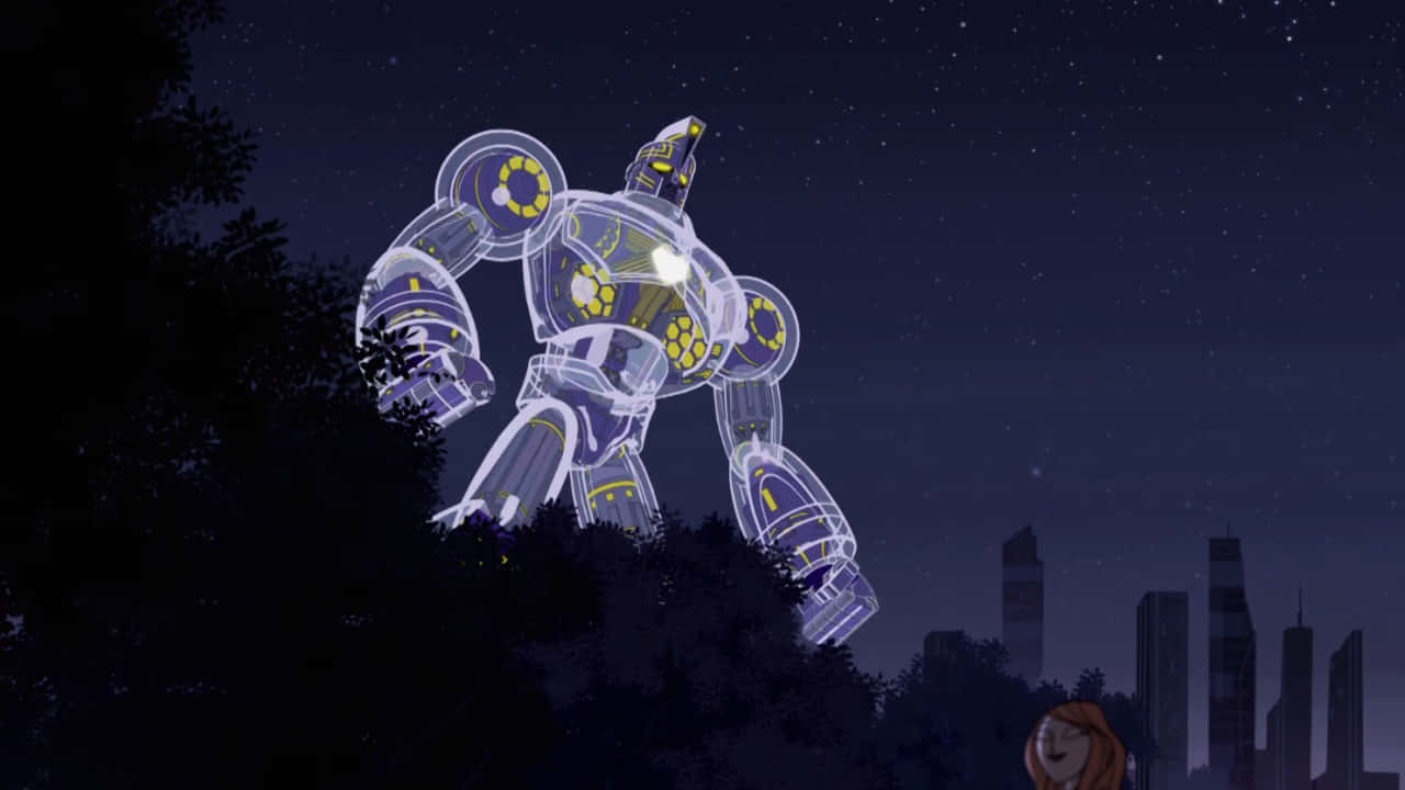 Sym-bionic Titan, glowing translucent purple, yellow accents, HD Desktop Wallpaper