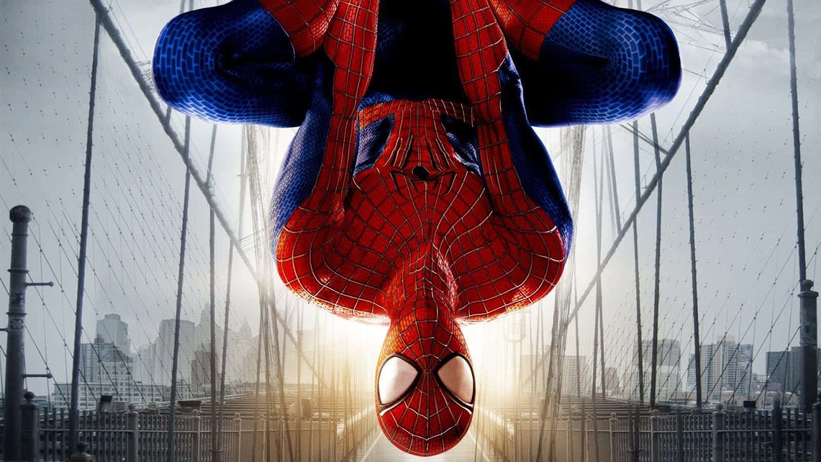 Spider Man 2, bridge cable, hazy city skyline, HD Desktop Wallpaper