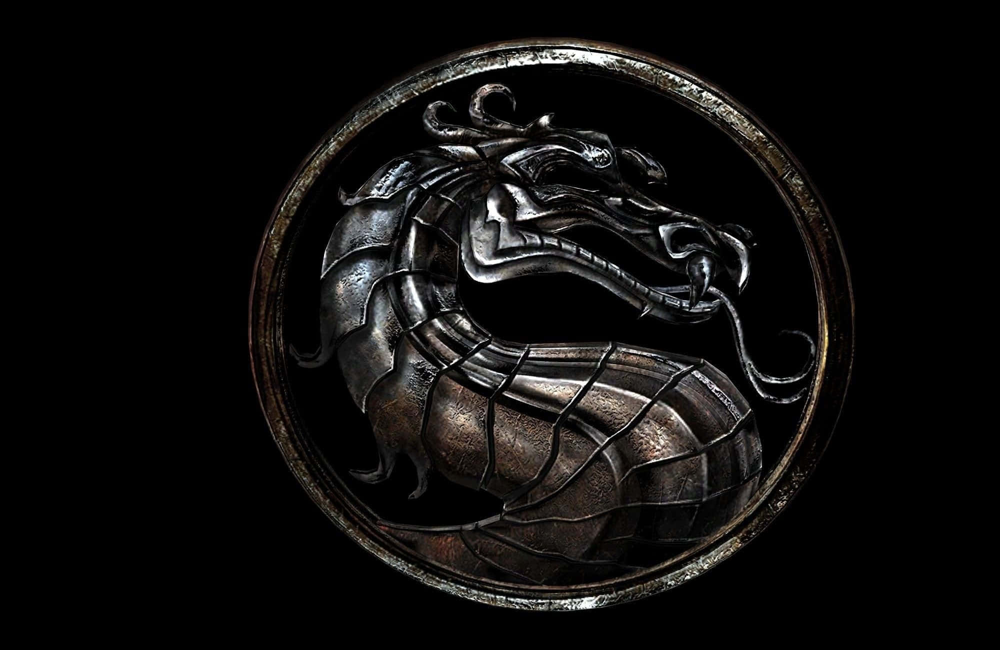 Symbol 2000, metallic dragon emblem, intricate scales, Full HD Desktop Wallpaper