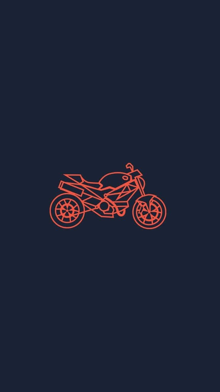 Symbol, orange line drawing, sport motorcycle, HD Phone Wallpaper