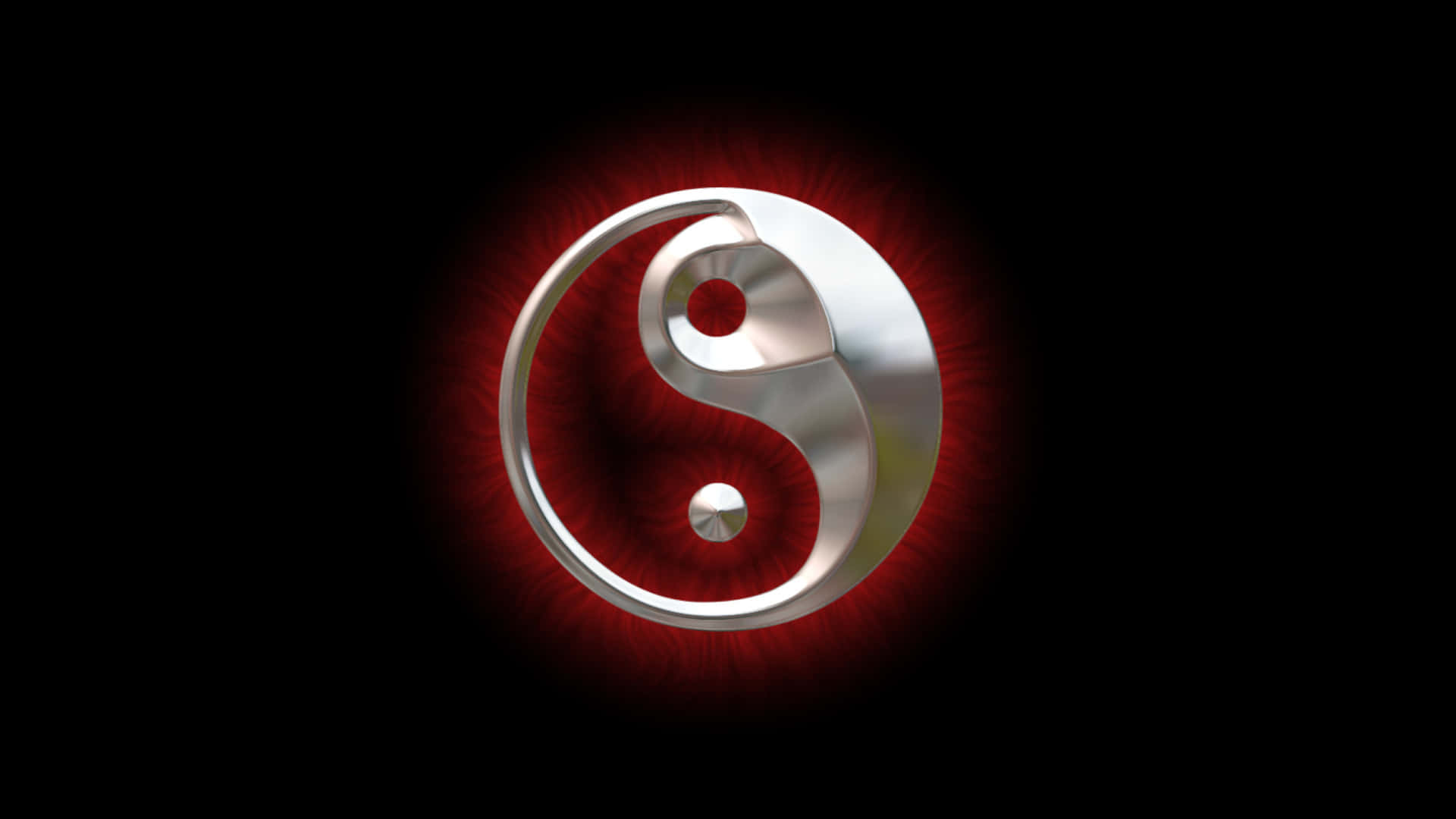 yin yang, glowing red metal, 4K, Full HD Desktop Wallpaper