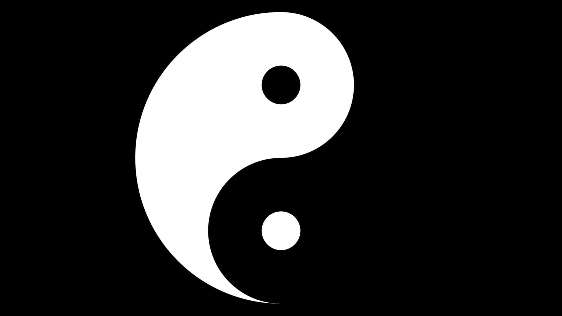 yin yang symbol, black and white, solid black background, Full HD Desktop Wallpaper