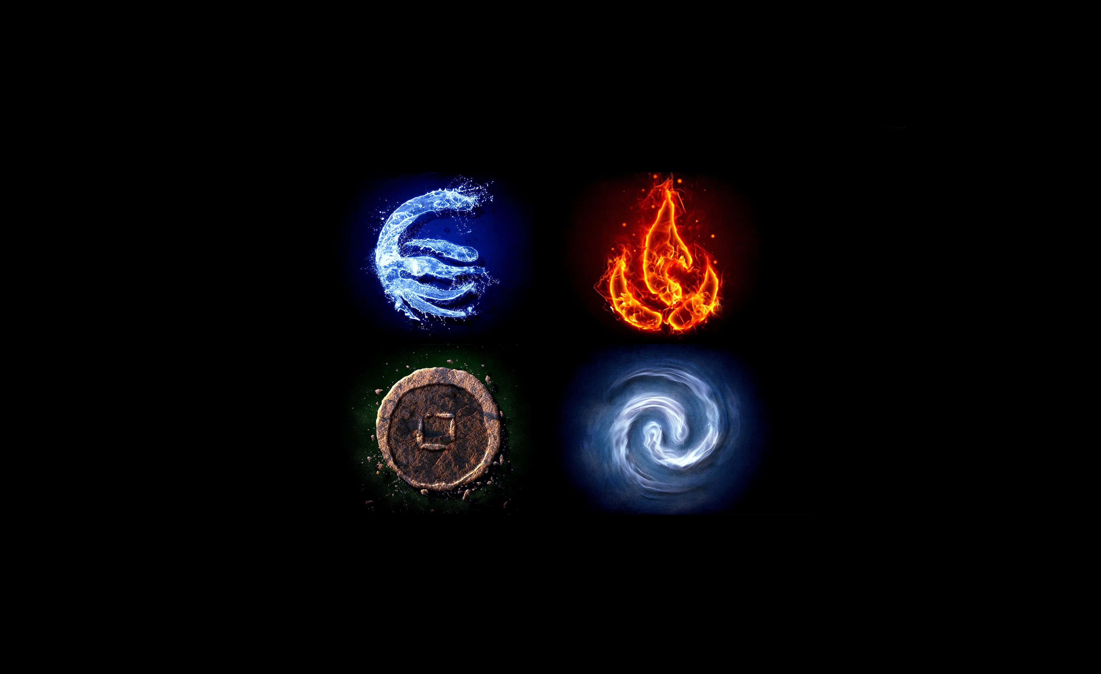 symbolism, water, fire, 2K Desktop Wallpaper