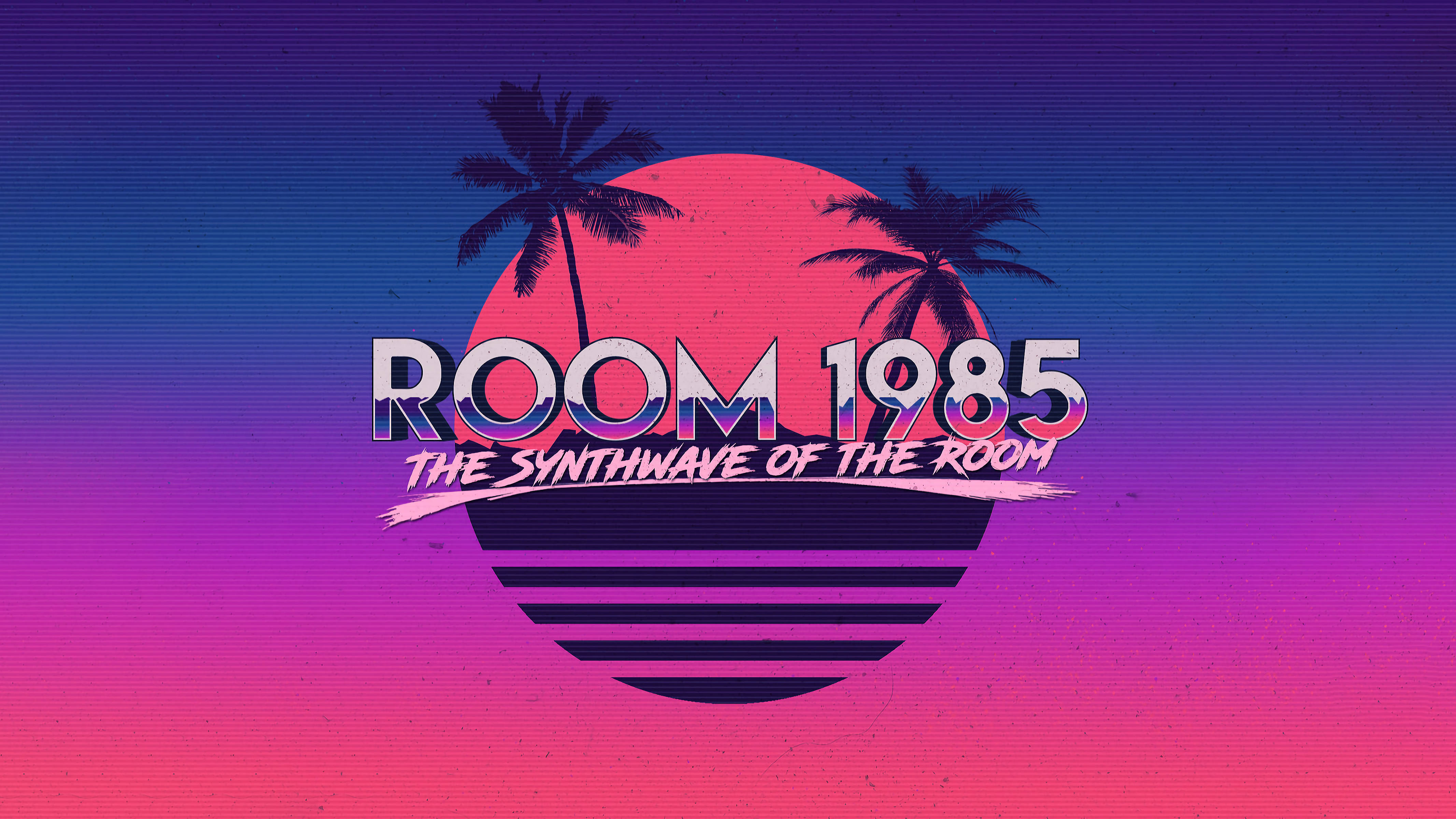 Synthwave, 1985, pink sun, 4K Desktop Wallpaper