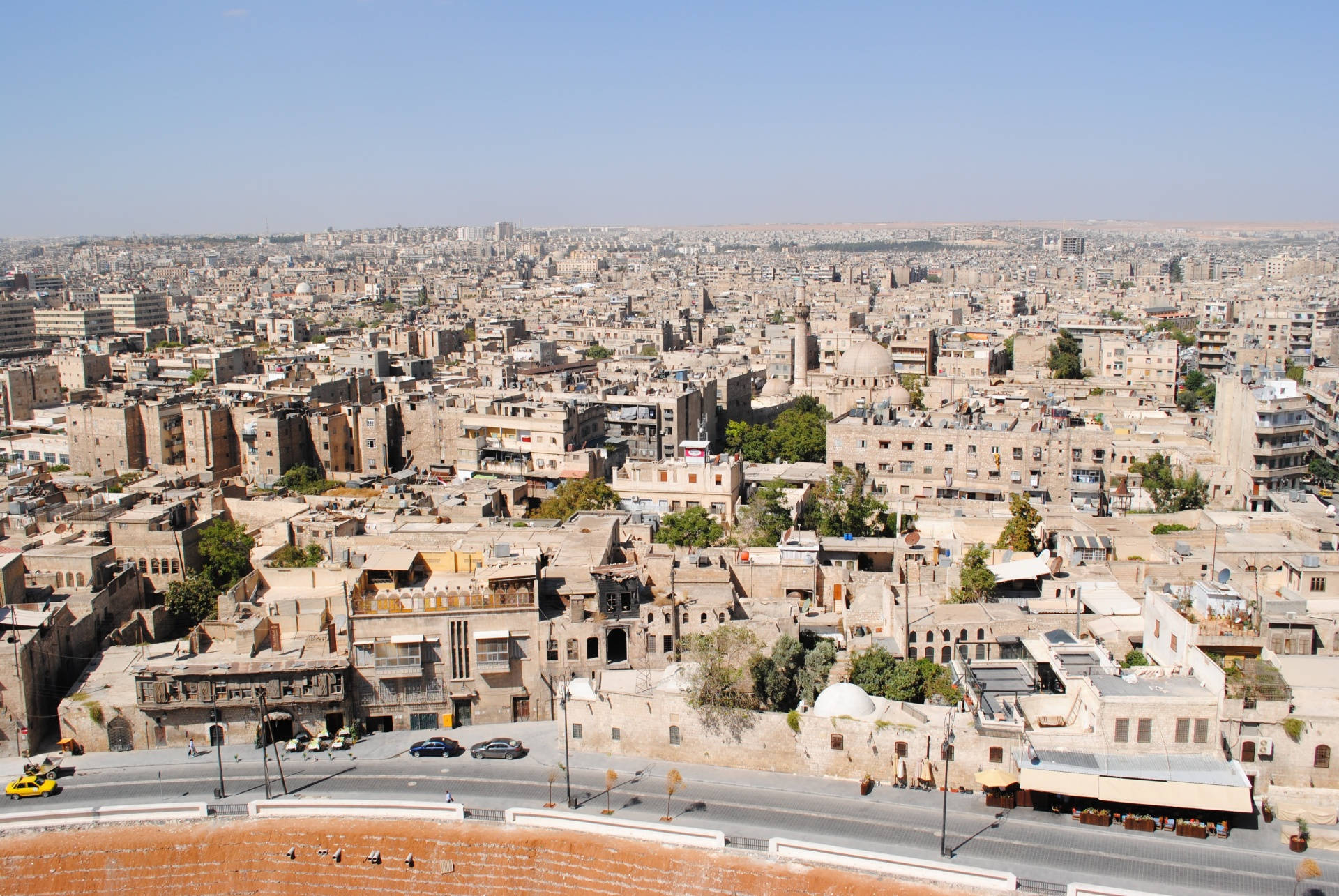 Syria, sunlit city, beige buildings, Full HD Desktop Wallpaper