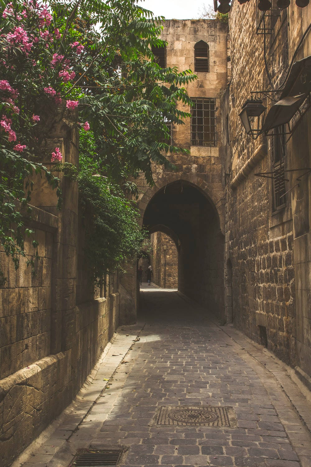 Syria, ancient stone city, cobblestone alleyway, HD Phone Wallpaper