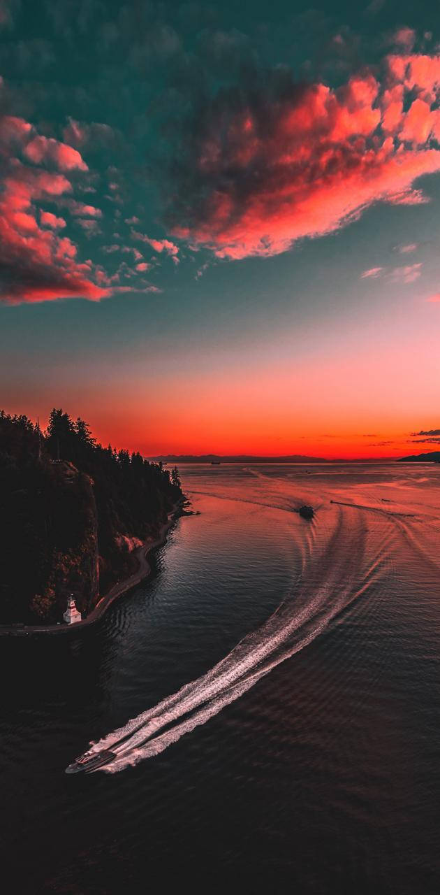 sunset, Syria, speedboat, HD Phone Wallpaper