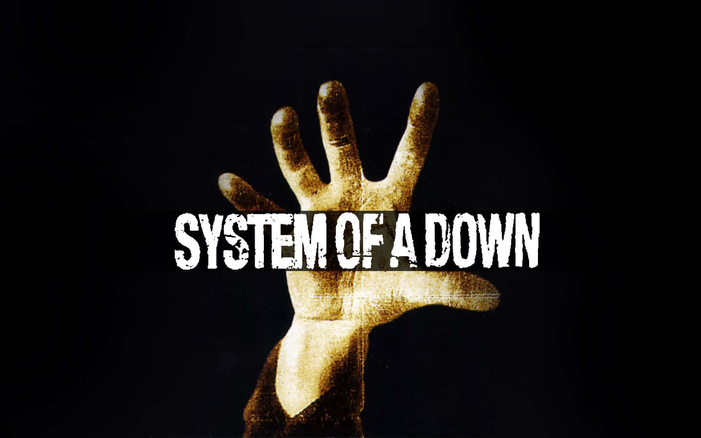 System of a Down, golden hand, black background, HD Desktop Wallpaper