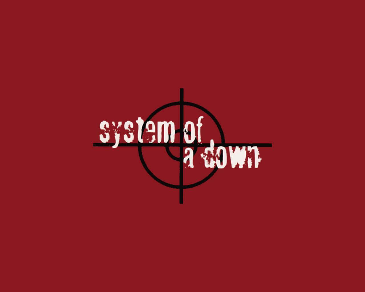 System of a Down, red background, black crosshair, HD Desktop Wallpaper