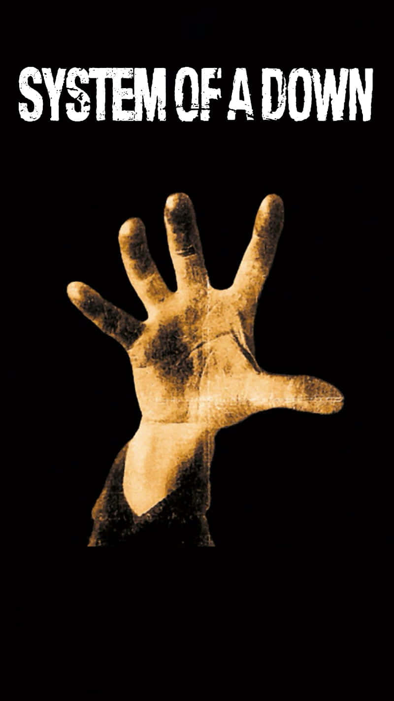 System of a Down, black background, gritty textured hand, HD Phone Wallpaper