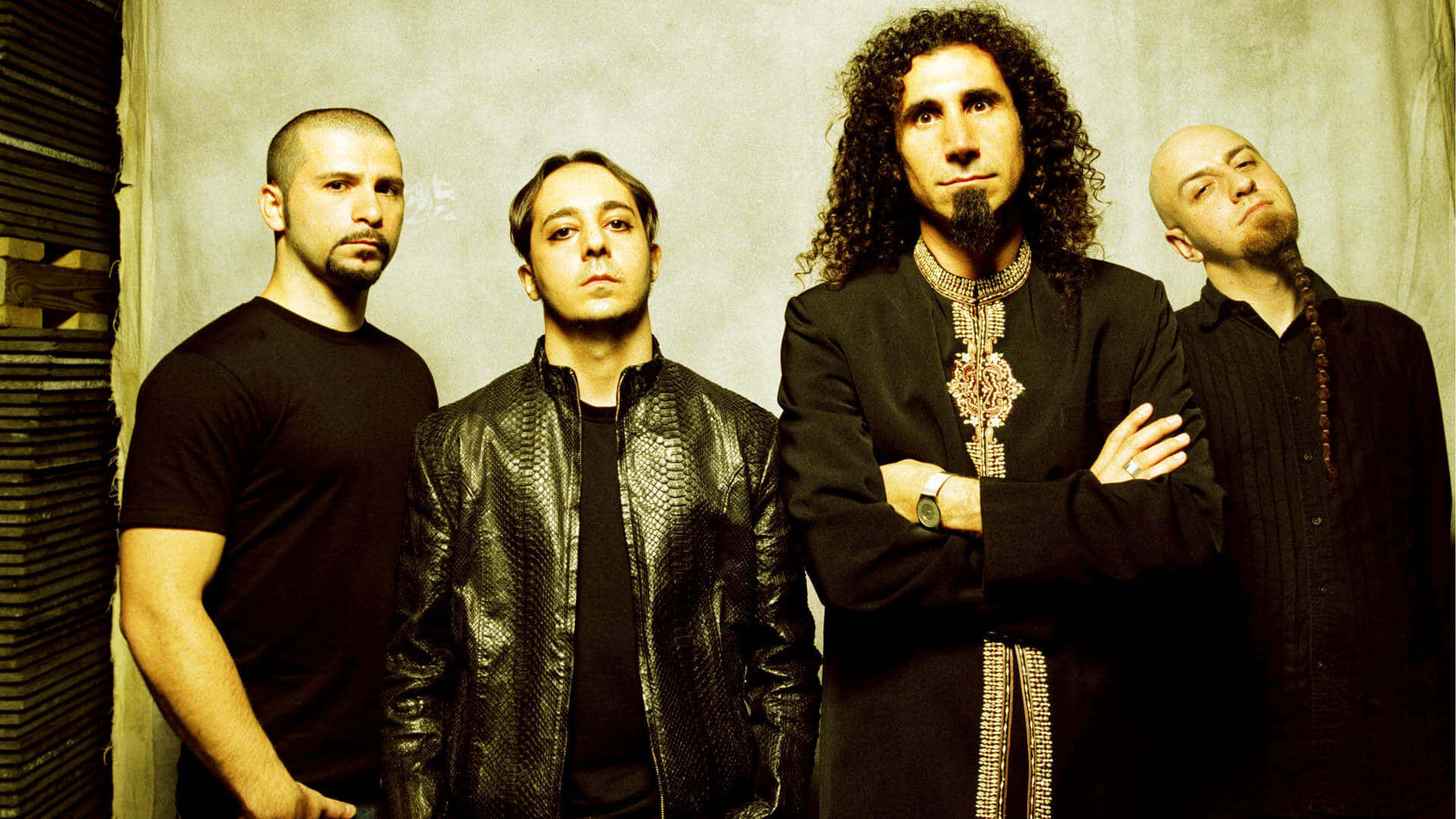 System of a Down, band portrait, dark attire, Full HD Desktop Wallpaper
