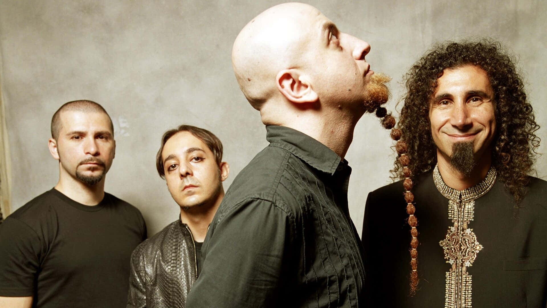 System of a Down, beard braided into beads, bald with a goatee, Full HD Desktop Wallpaper
