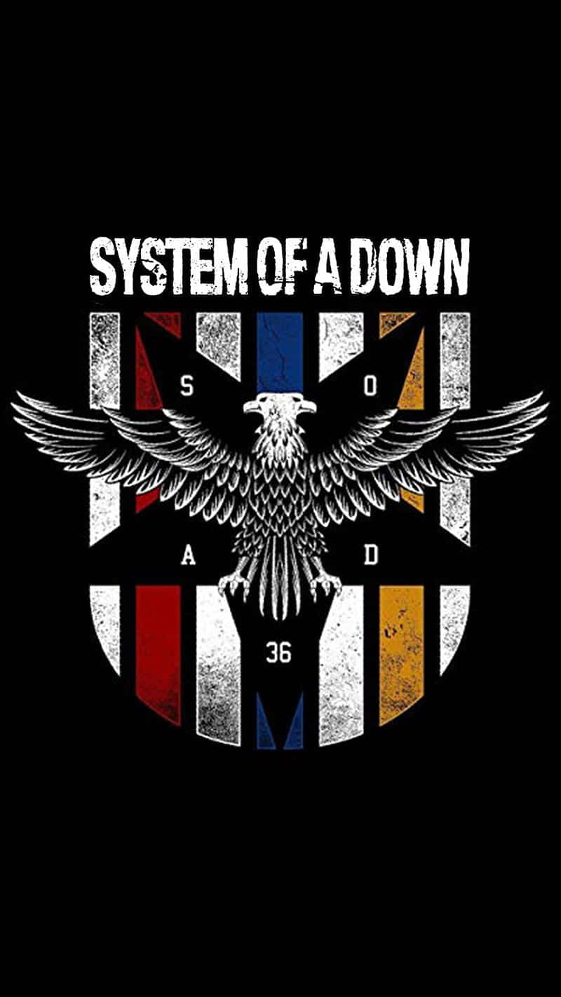 System of a down, eagle emblem, black background, HD Phone Wallpaper