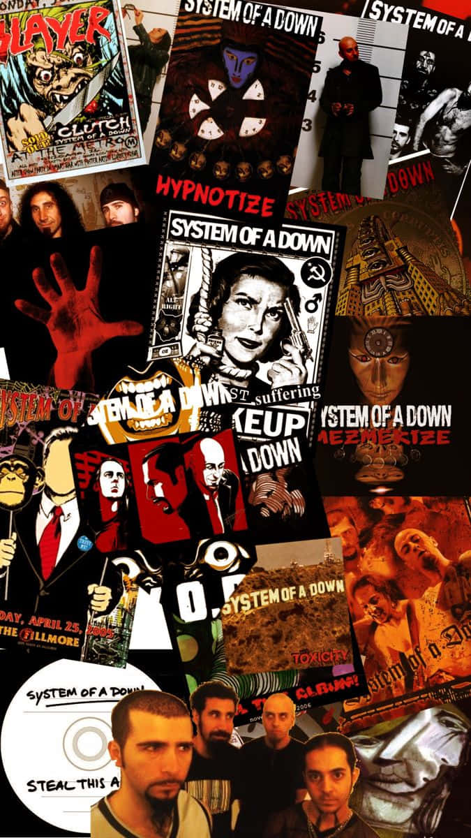 System of a Down, black, red, SD Phone Wallpaper