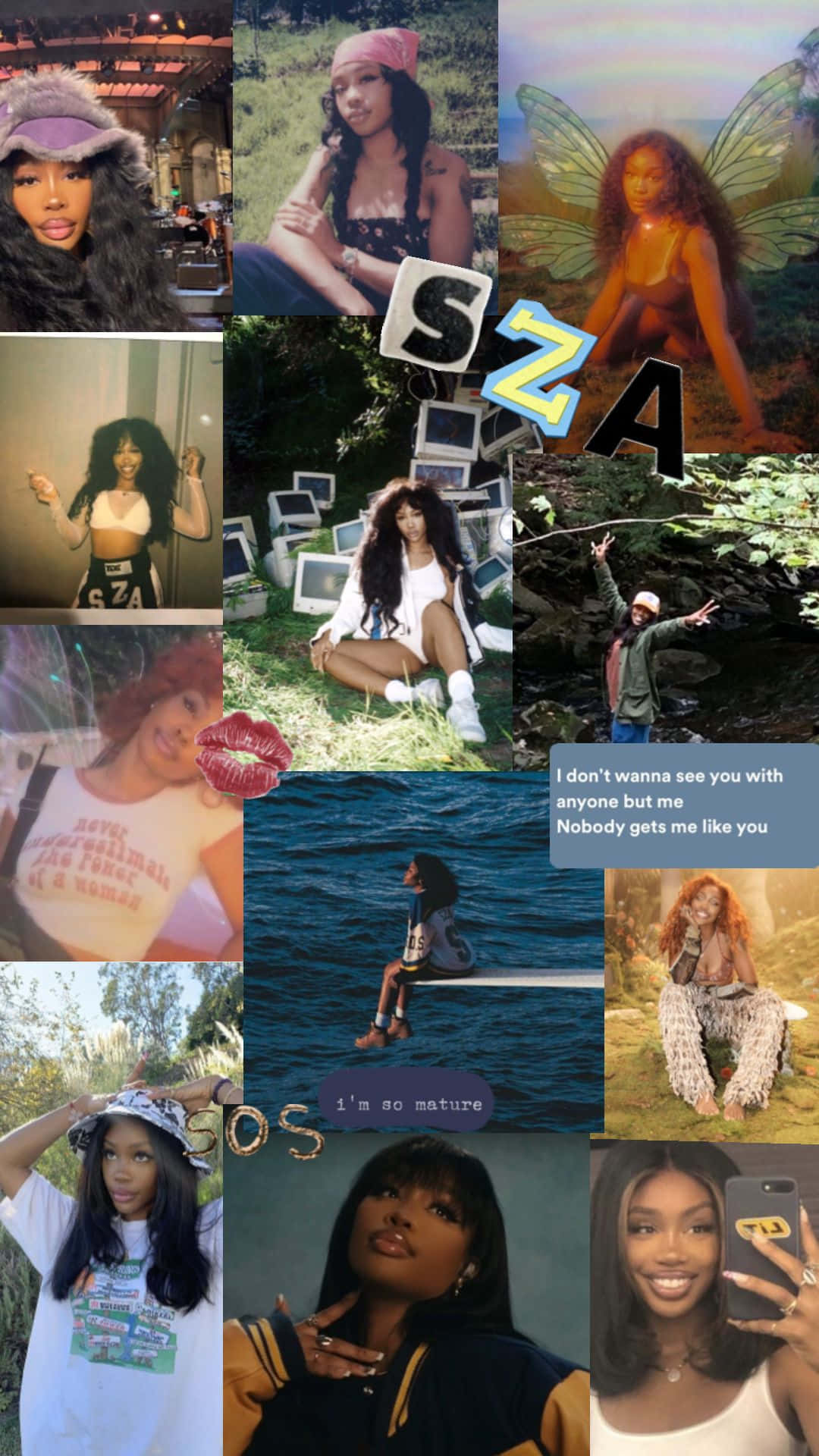 SZA, fairy wings, retro computers, Full HD Phone Wallpaper
