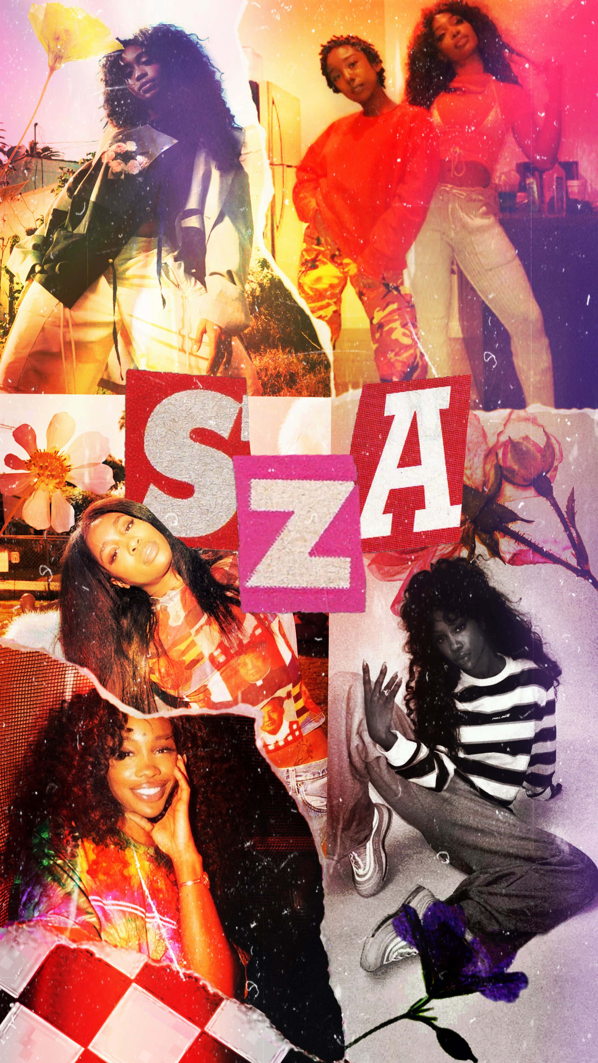 SZA, colorful outfits, urban backdrops, 4K Phone Wallpaper
